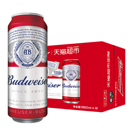 Budweiser/百威小麦醇正啤酒550ml*12听年货节79元-天猫