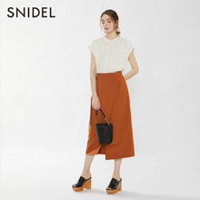 SNIDE系带不对称斜襟纯色半身裙SWFS195102￥254.75