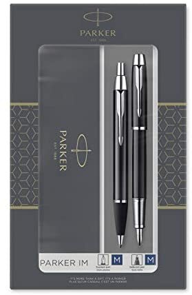 销量第一，Parker派克IM系列纯黑丽雅钢笔+原子笔礼盒套装￥140.33