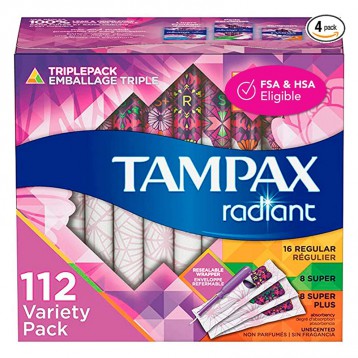 TampaxRadiant无香卫生棉条RSSP组合28支装*4盒亚马逊海外购￥225.23美国直邮