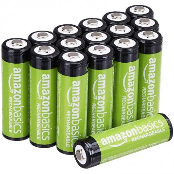 可充电电池：AmazonBasics亚马逊倍思AA型(5号)镍氢预充电池2000mAh*16节亚马逊海外购限时￥154.37美国直邮